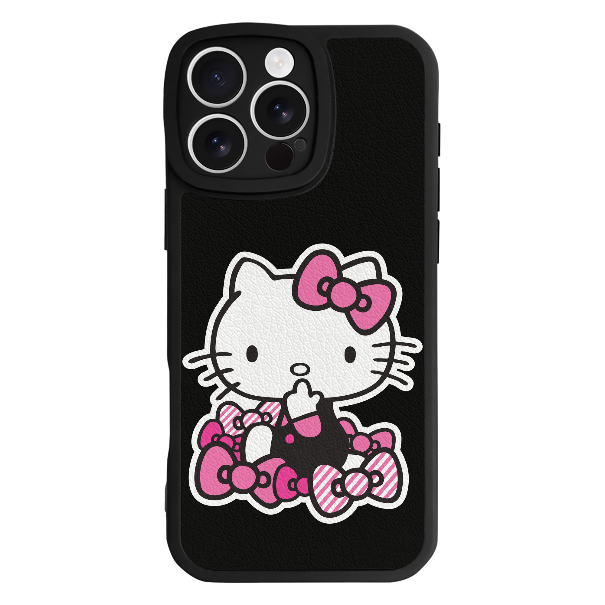 （画像用） Hello Kitty ハローキティ 【iPhone 16シリーズ対応】シリコンスマホケース（レザー調） 材質：シリコン